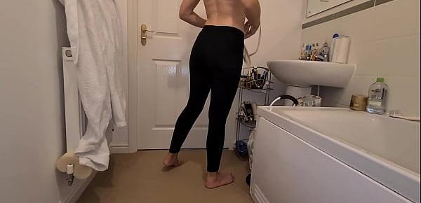  His stepmother from work enters the bathroom over him and undresses. He is ashamed to get on his knees and swallow his whole cock.